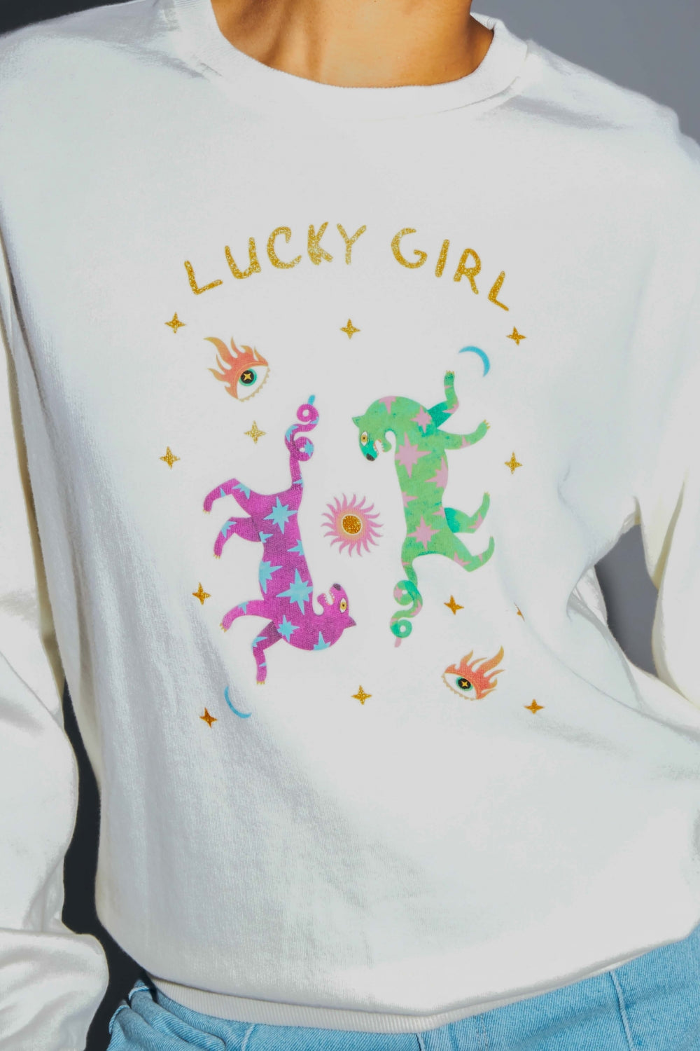 The Eddie Lucky Girl Sweatshirt In Organic Cotton Made In Portugal