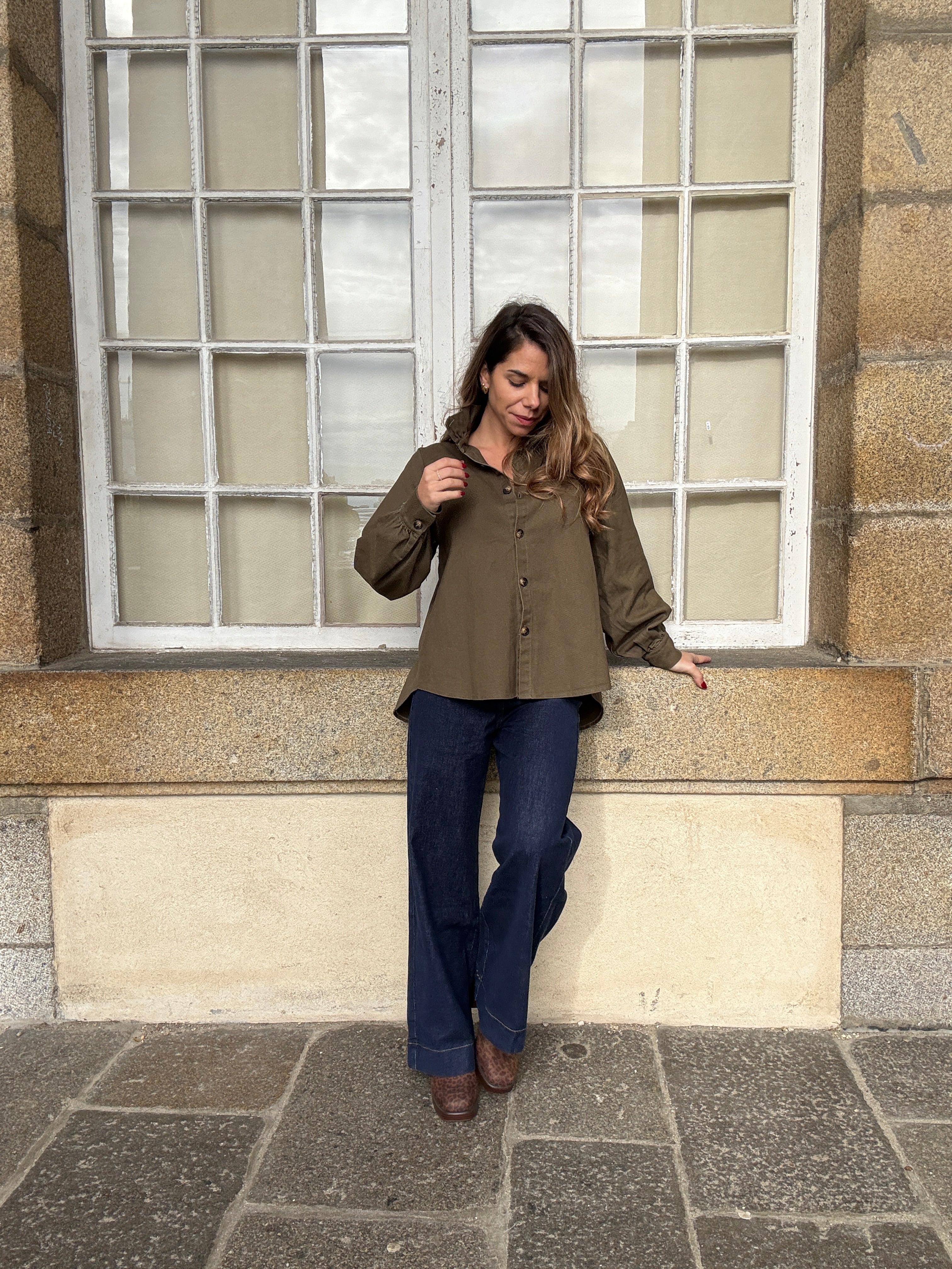 Veste En Jean Céleste Kaki