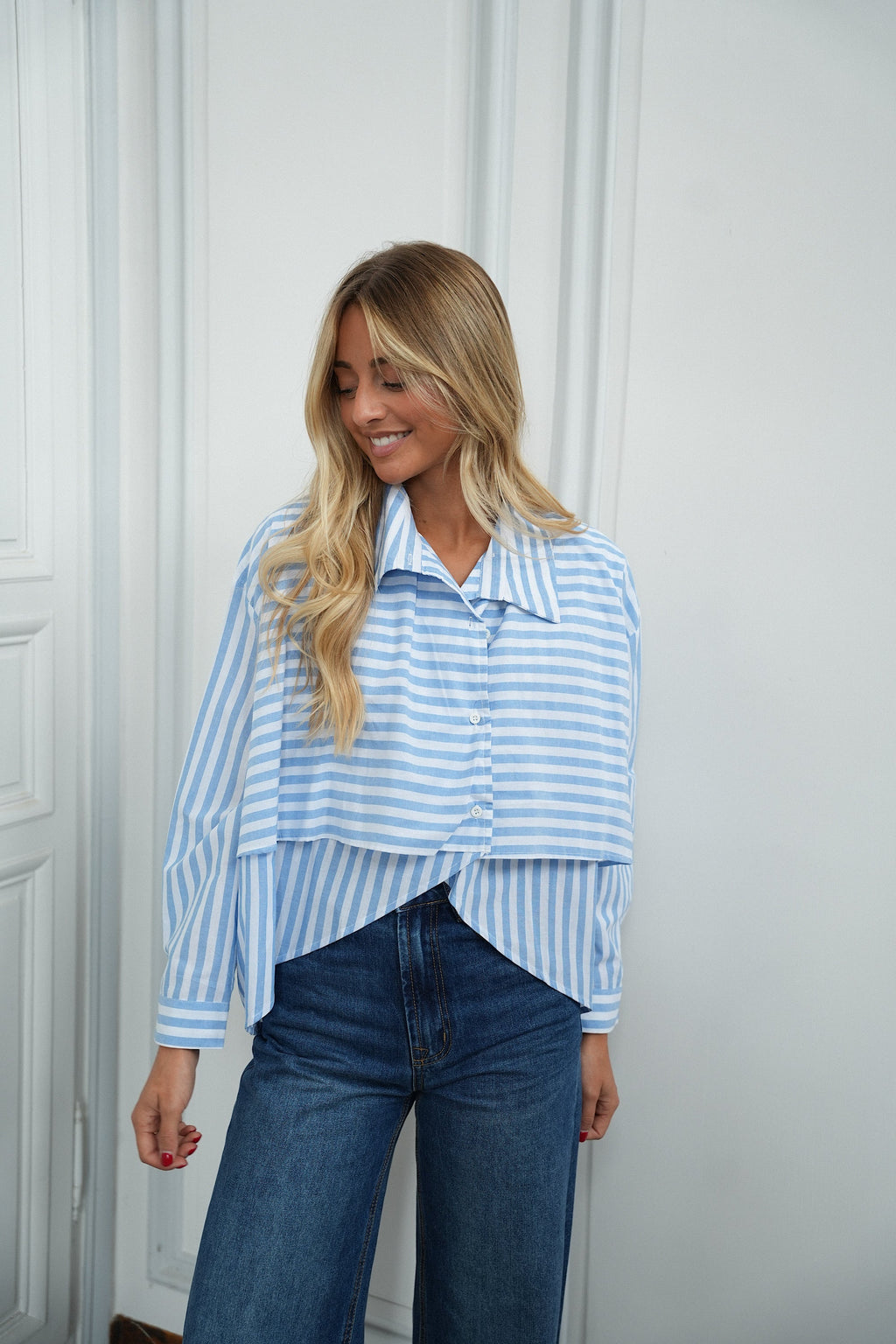 Asymmetrische Blouse Kalli - Blauw