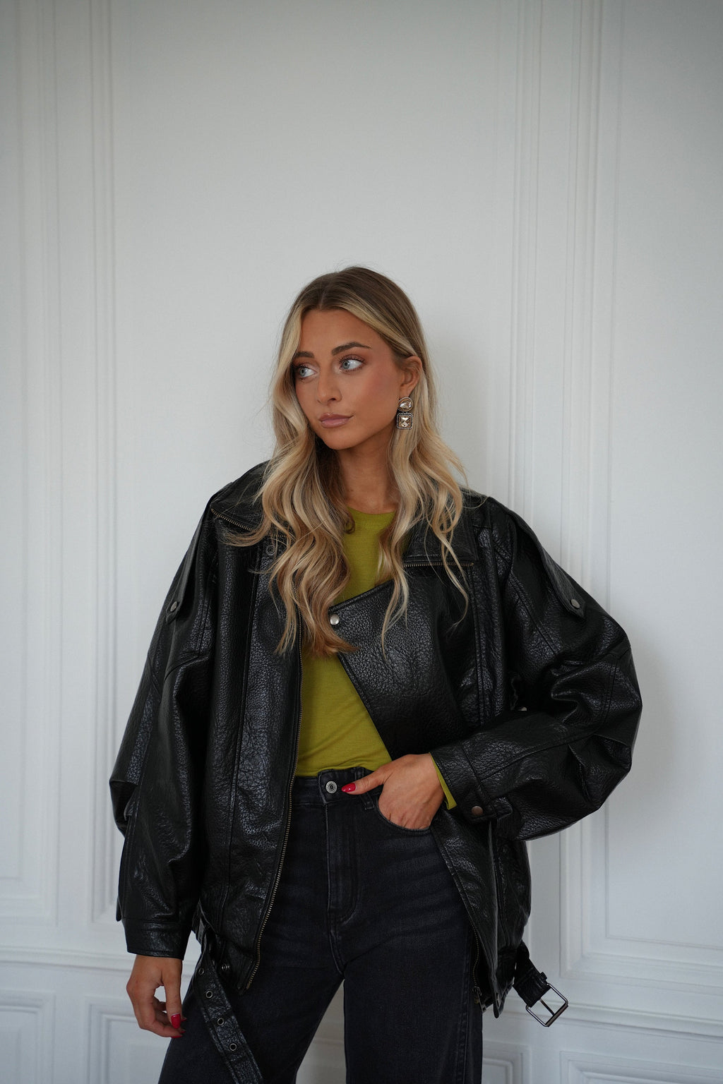 Veste En Similicuir Ivy - Noire