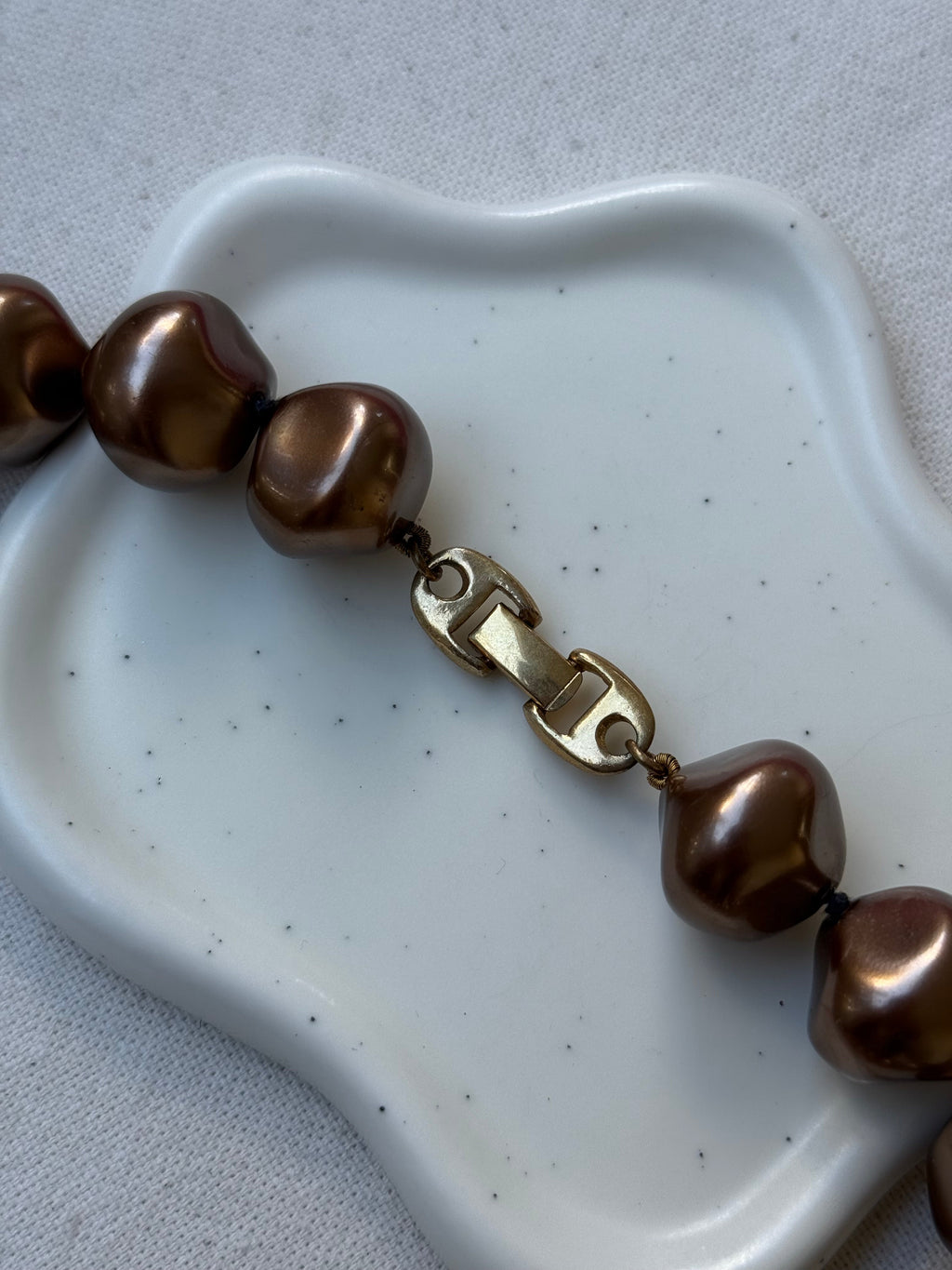 Collar Vintage - Perlas Marrón Glacé