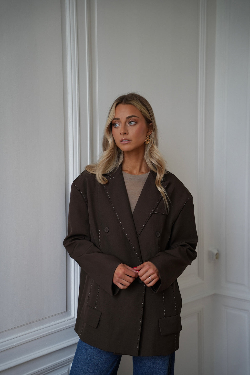 Flavie Blazer Jacket - Chocolate