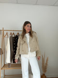 Veste Effet Suédine Jihane Beige