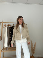 Veste Effet Suédine Jihane Beige
