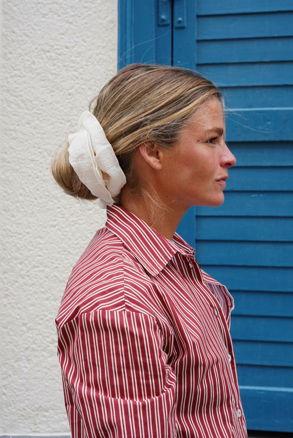 Maxi ruffle scrunchie écru