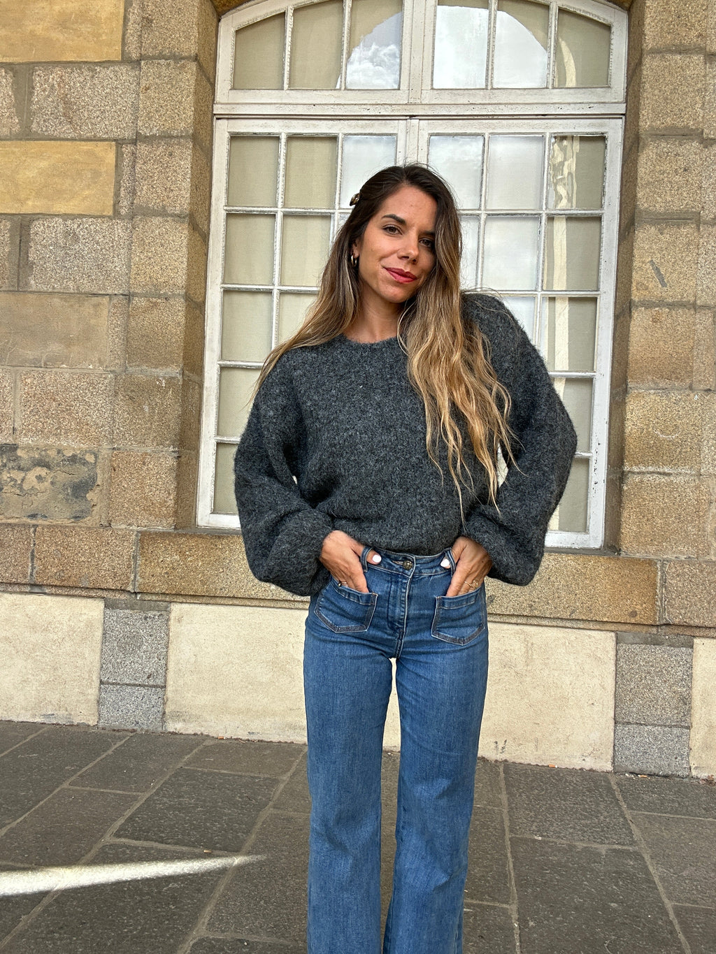 Pull en laine gris Henri