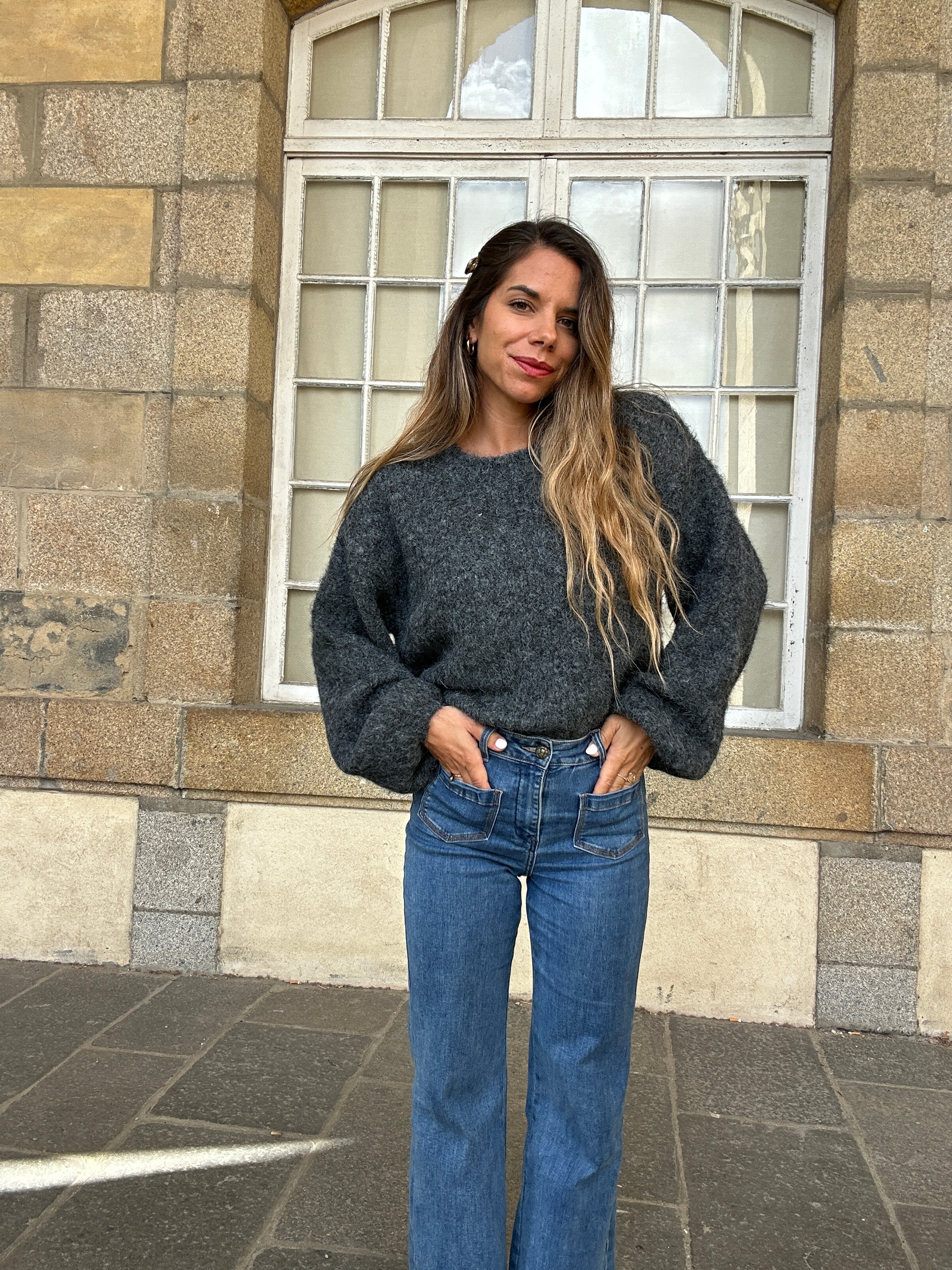 Pull en laine gris Henri