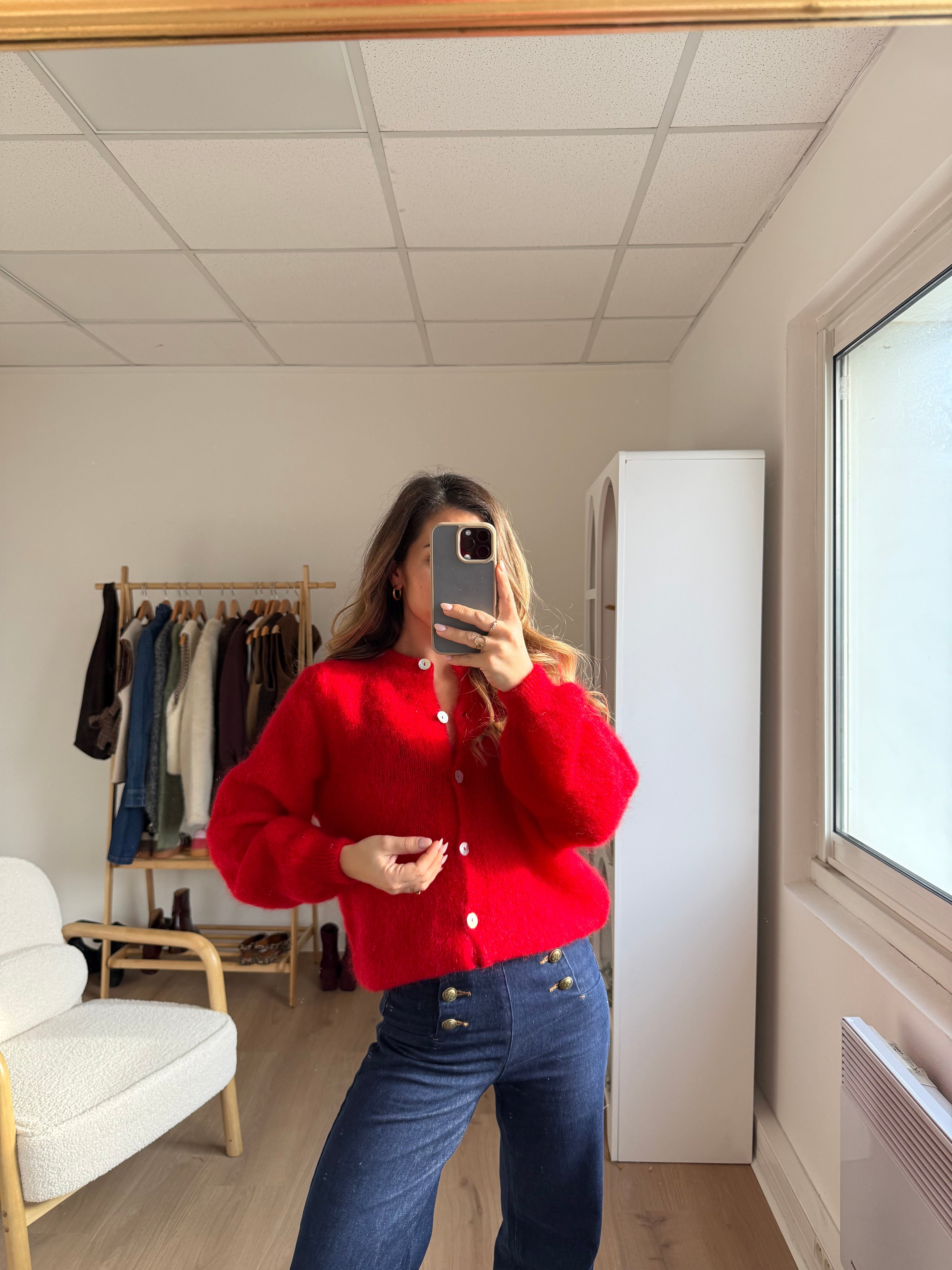 Maille En Laine Bianca Rouge