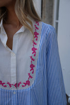 Valeria Embroidered Shirt - Blue