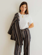 Giacca Blu Navy a Righe Zeno