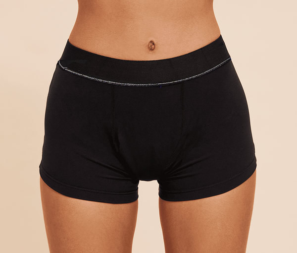 Boxer mestruale sportivo - Nero / Argento