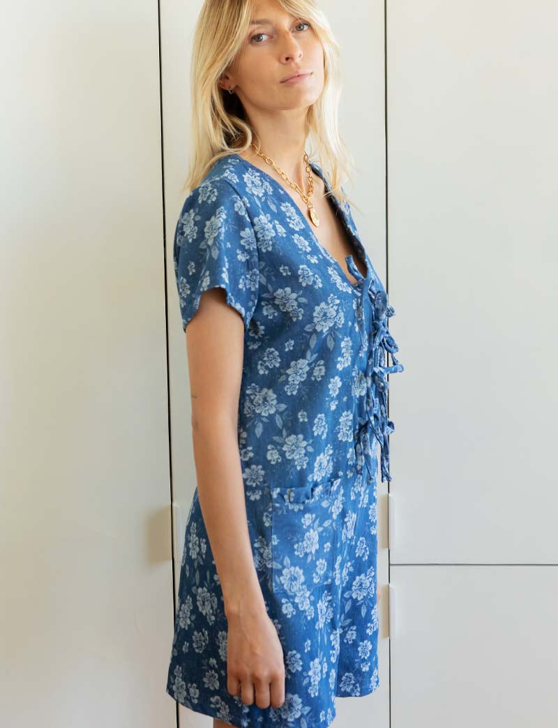 Combishort Bleue Fleurie Eliz