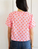 Blusa Rosa A Pois Rossi Sofi