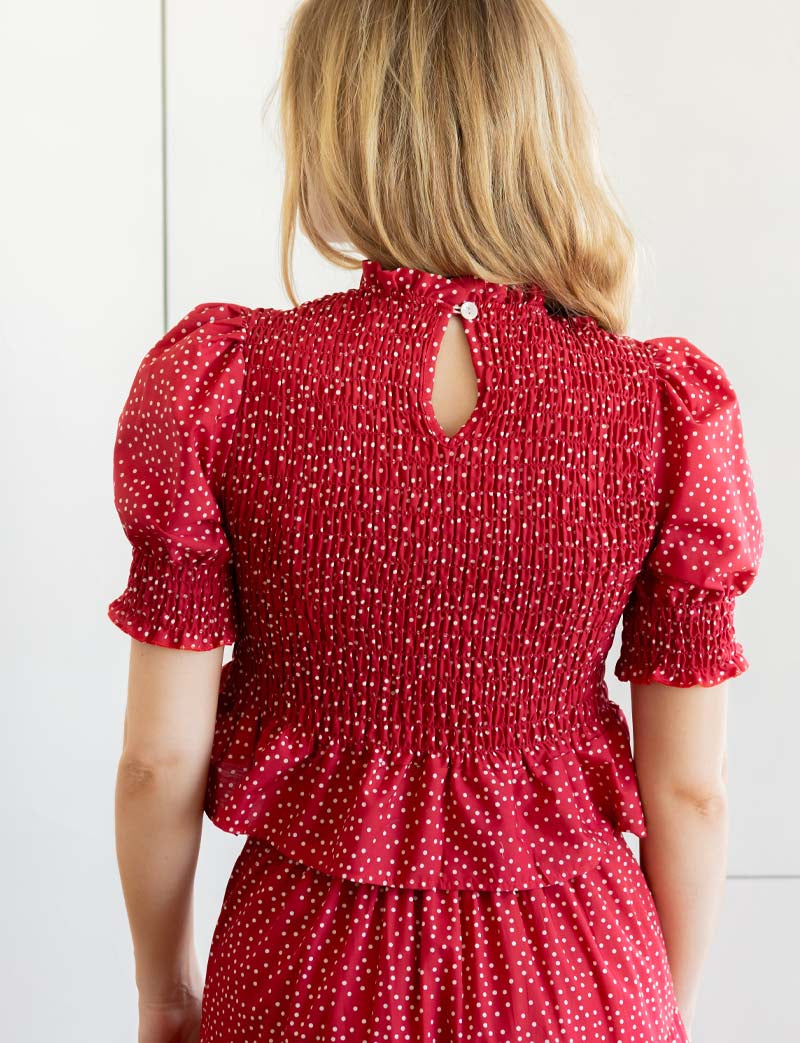 Paloma Red Polka Dot Top