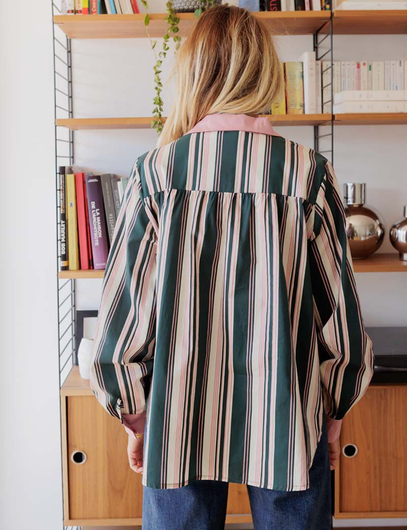 Camicia Verde e Rosa Shimo
