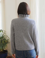 Gestreifte Strickjacke in Marine Ekai