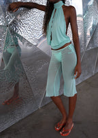 Capri Mesh Trousers - Aqua