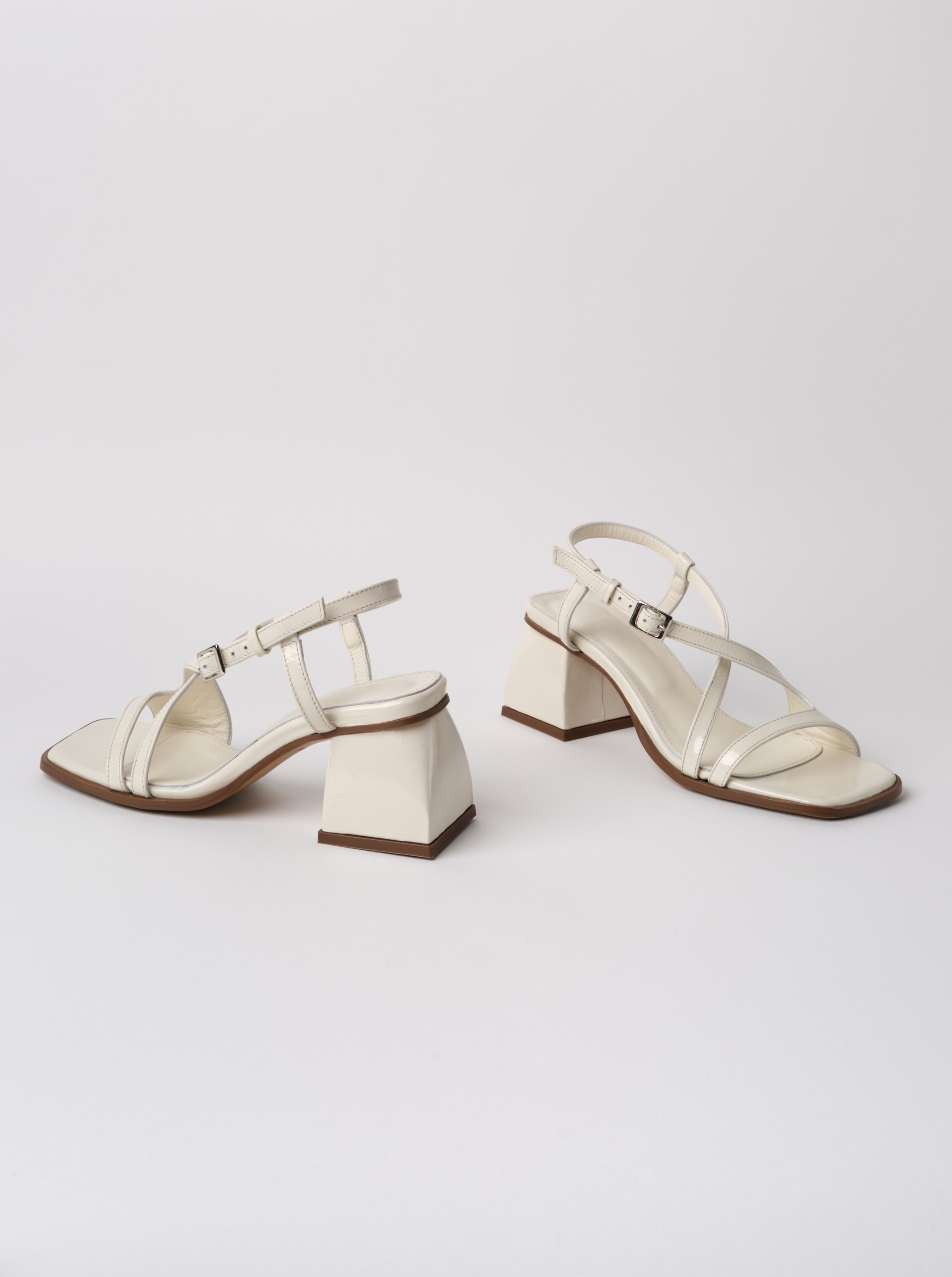 Square Crush White Sandals