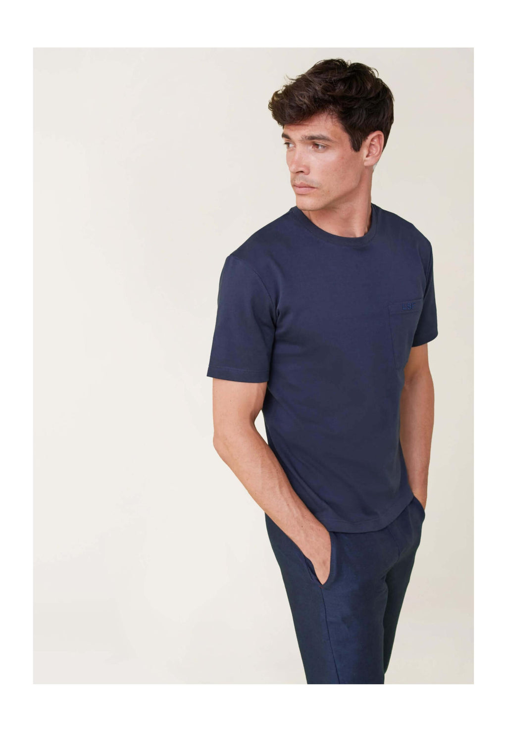 T-Shirt Con Taschino Sul Petto Sasha In Cotone - Blu Navy