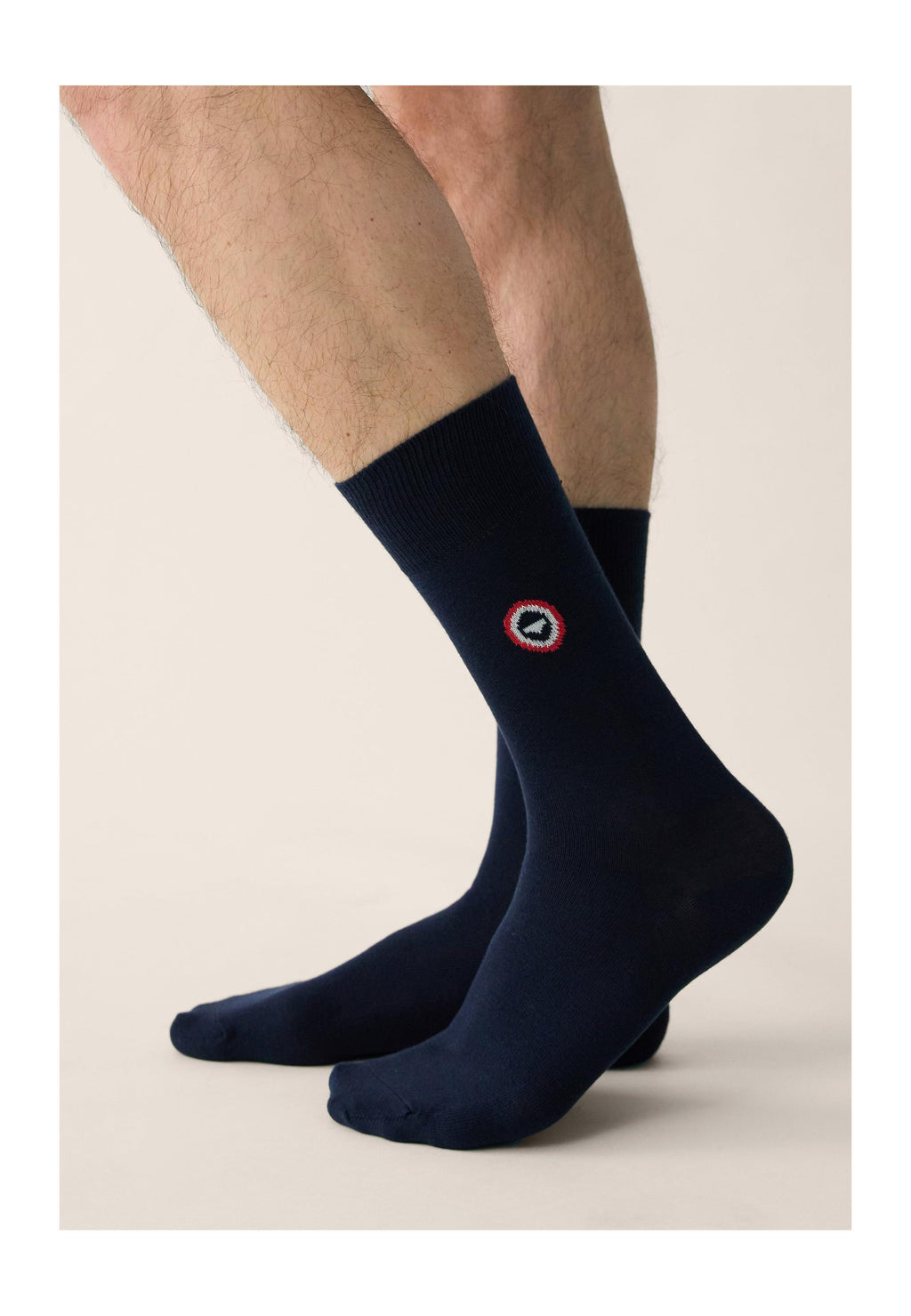 Set di 7 Paia di Calze Medie in Cotone - Blu Scuro Nero