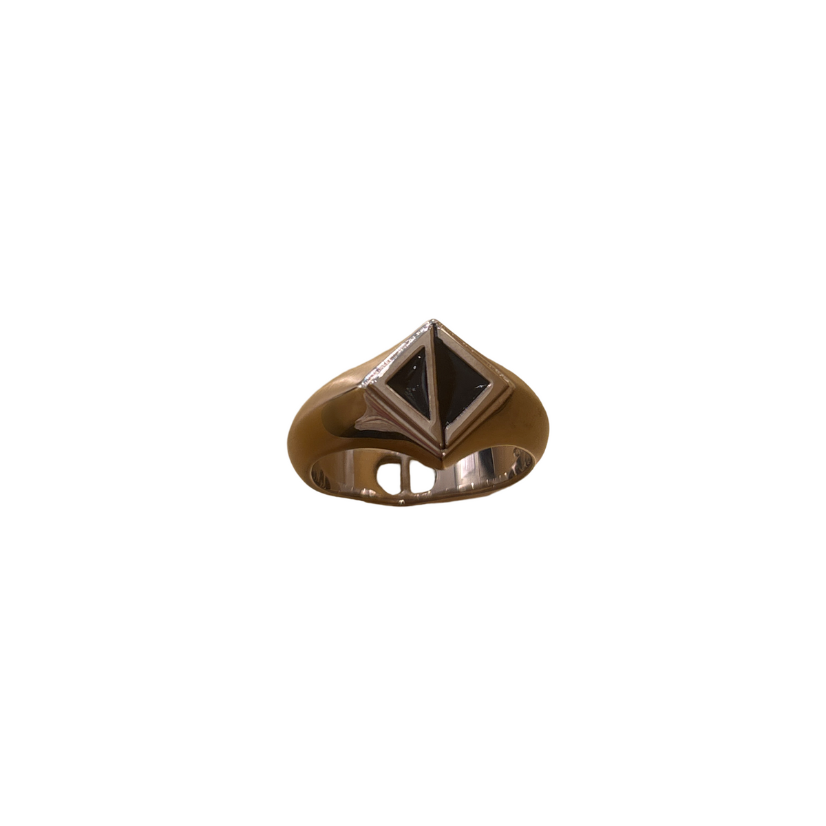 Christian Dior - Anello a fascia con logo in acciaio - Argento