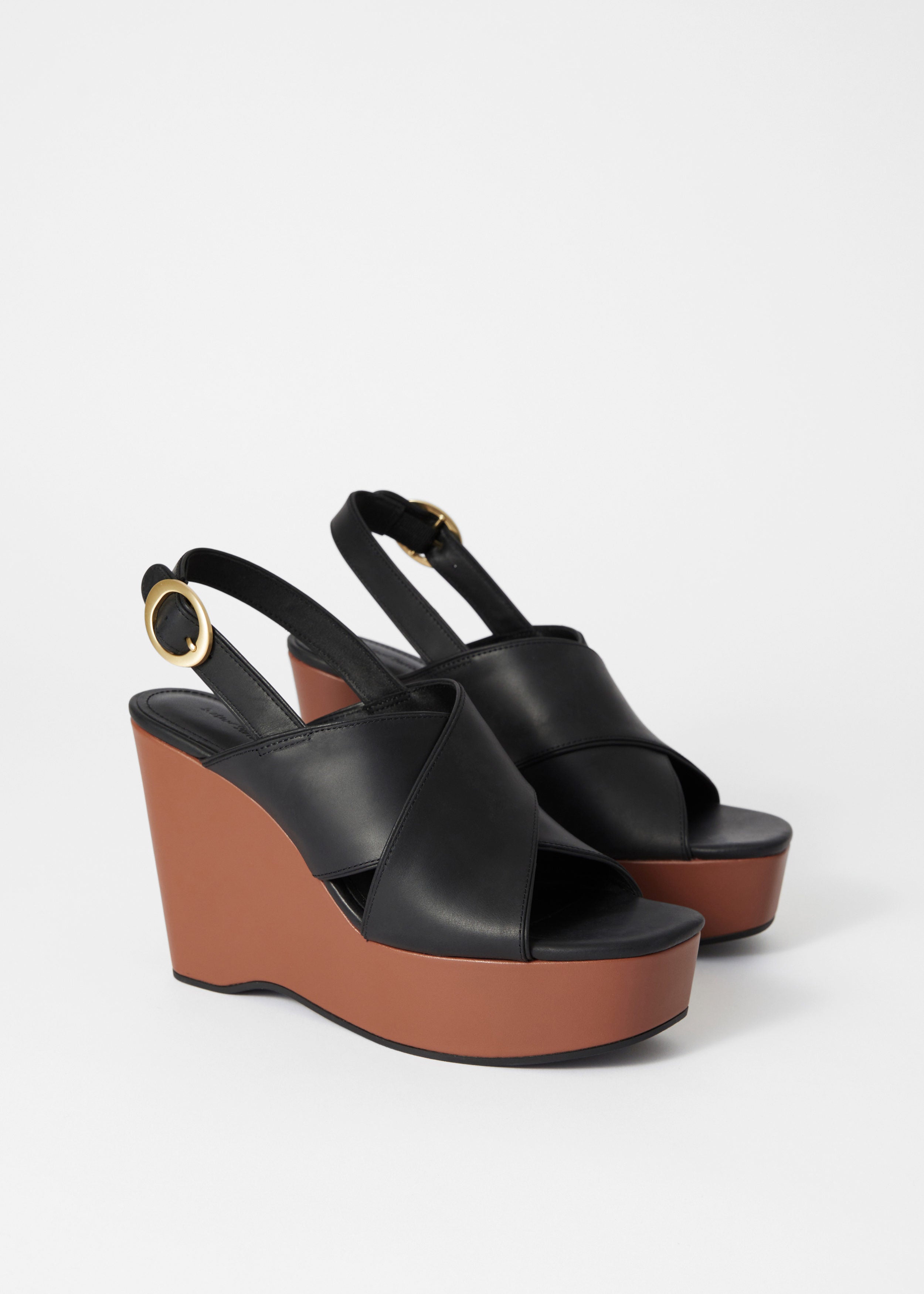 Zapatos Bobbi Sandalia Cuña - Negro - Mujer
