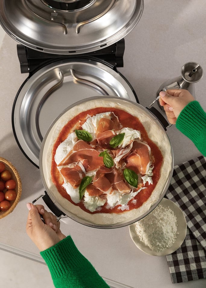 Pizza Maker - Horno Para Pizza Eléctrico Con Piedra Refractaria - Negro