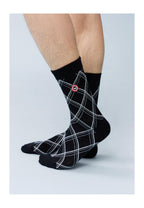 Calze A Metà Polpaccio A Quadri Fantasia Lucas Tartan - Nero