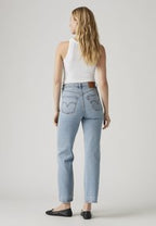 Jean Bleu Clair Femme Levi'S Ribcage Straight Ankle Med 72693