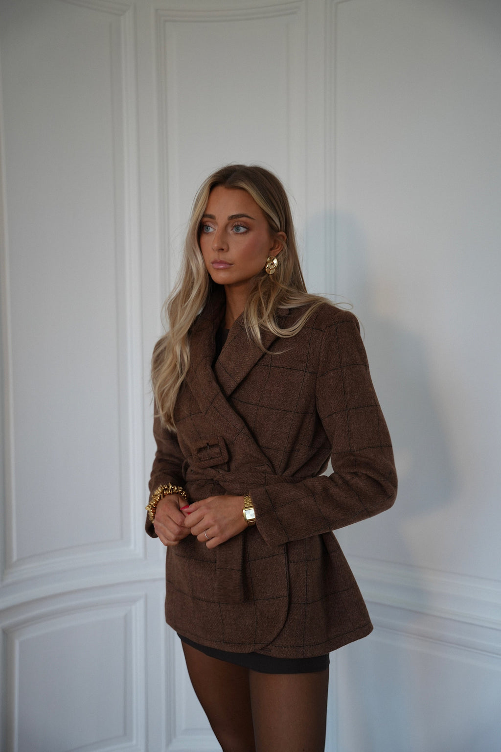 Veste Blazer En Laine Olivia - Marron
