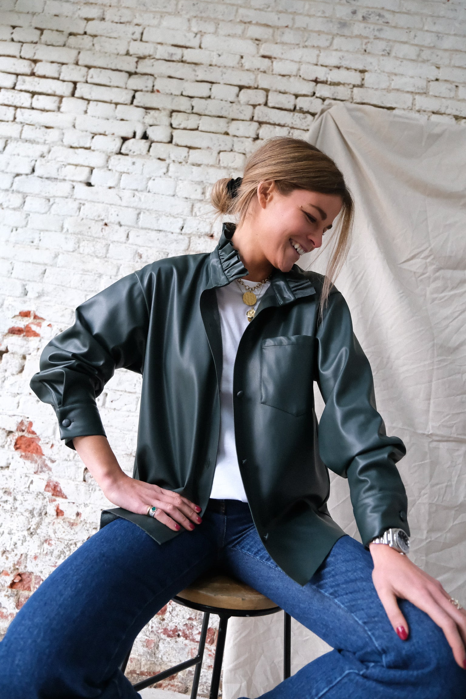 Sobrecamisa Lou Polipiel Verde Oscuro