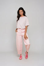 Camiseta de algodón a rayas - Rosa