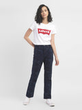 Women'S Blue Loose Fit High Rise Jeans