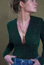 Body Mia Pailleté Vert/Noir