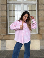 Chemise À Rayures Baby Pink