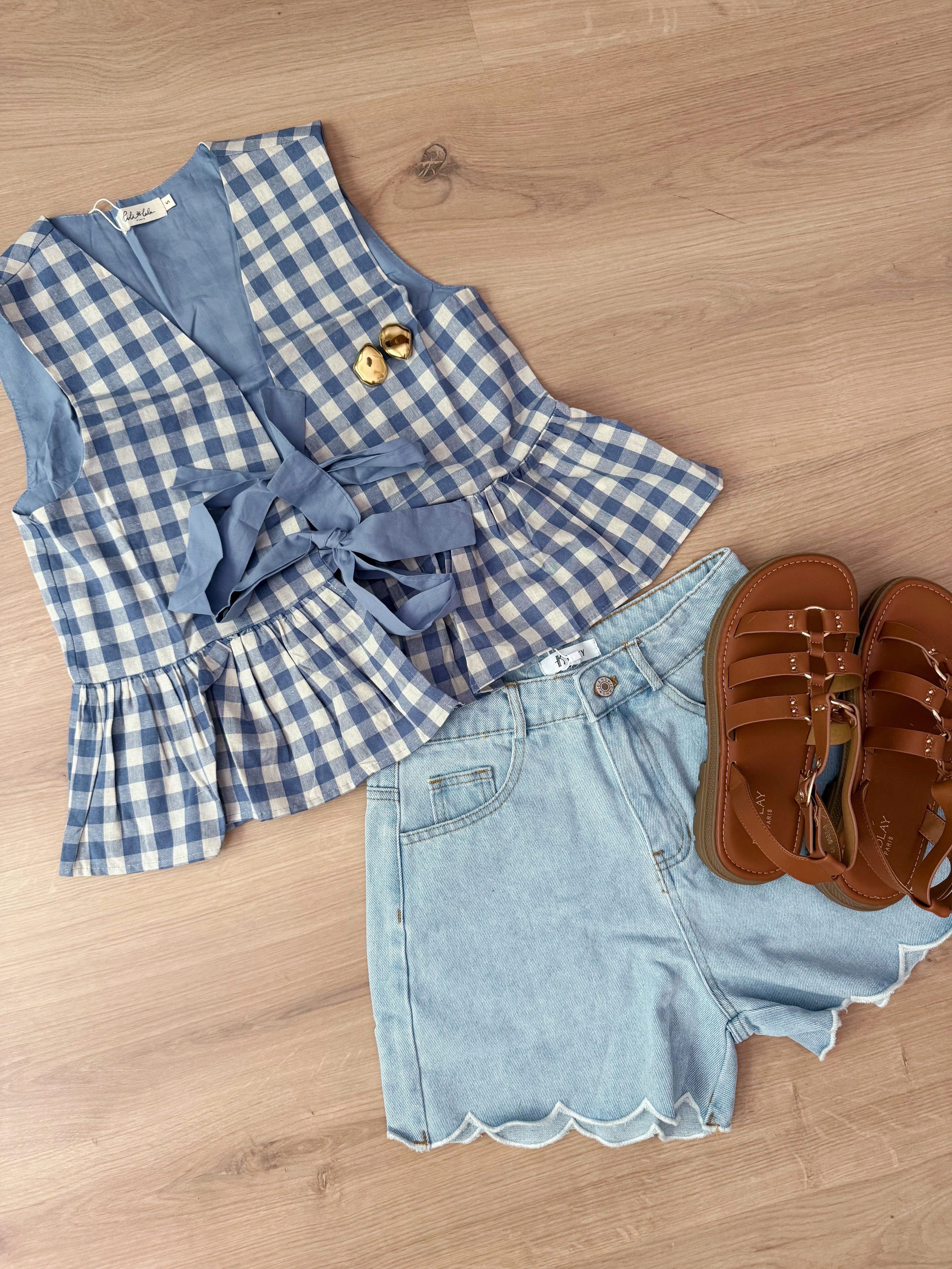 Louison Top With Bows Blue