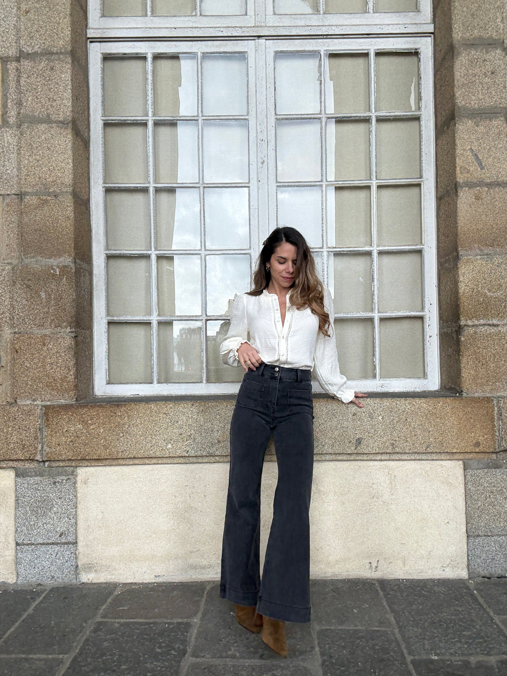 Blouse Écrue En Double Gaze Lili