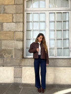 Thelma Chocolate Suede Effect Jacket