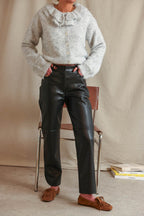 Pantalón Adam De Piel Sintética Negro
