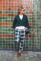 Léonce Navy/Green Checked Trousers