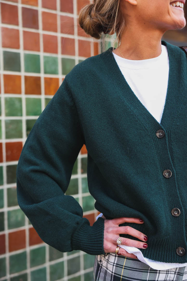 Alphonse Bottle Green Cardigan