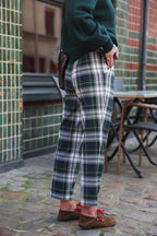 Léonce Navy/Green Checked Trousers