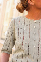 Théodore open-knit cardigan light green
