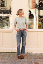 Théodore open-knit cardigan light green