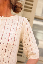Ecru Openwork Théodore Cardigan