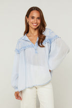 Cotton Top, Long Sleeves - Sky
