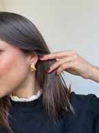 Pendientes Guy Laroche Vintage - Aros Dorados Trenzados