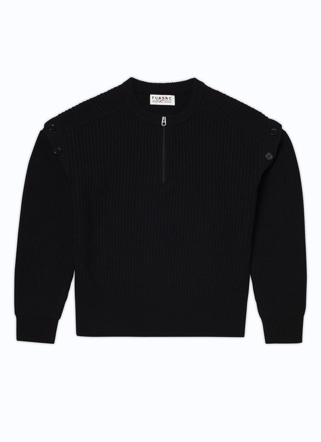 Fursac - Pull En Laine À Manches Amovibles - Noir - Homme