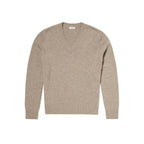 Jersey De Lana Y Cashmere Con Cuello En V - Camel