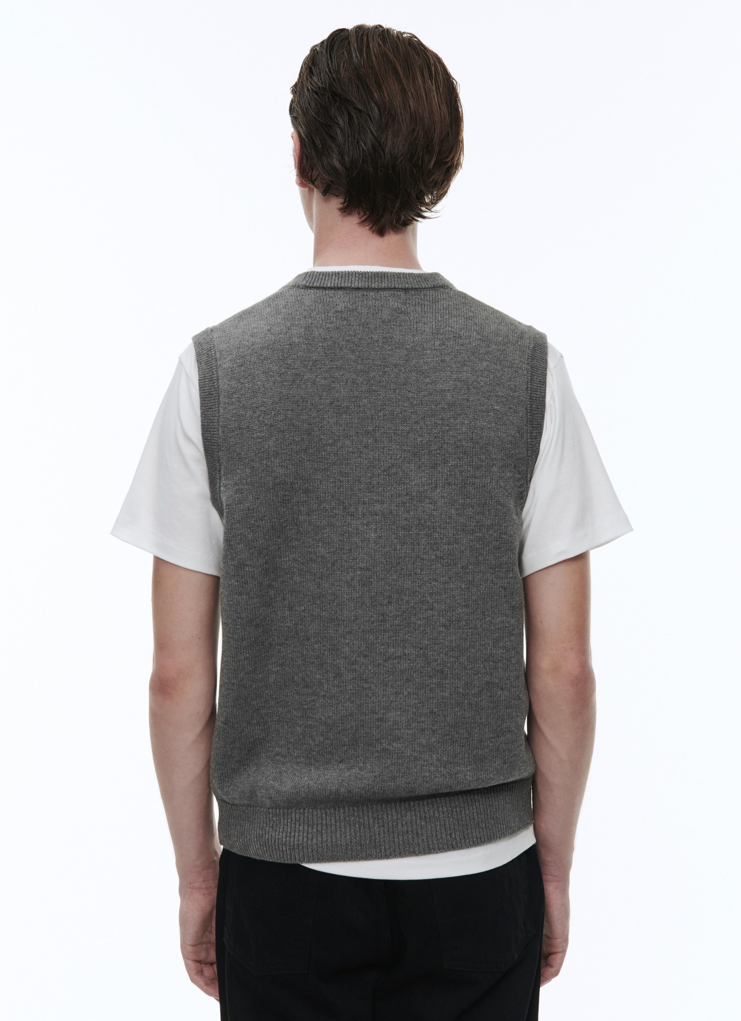 Fursac - Pull "Comics" En Laine Et Coton - Gris Moyen - Homme